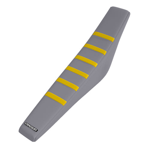 Husqvarna Gripper Ribbed Seat Cover - Grey / Yellow