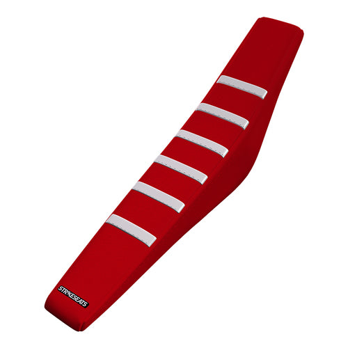 Gas Gas Gripper Ribbed Seat Cover - Red / White