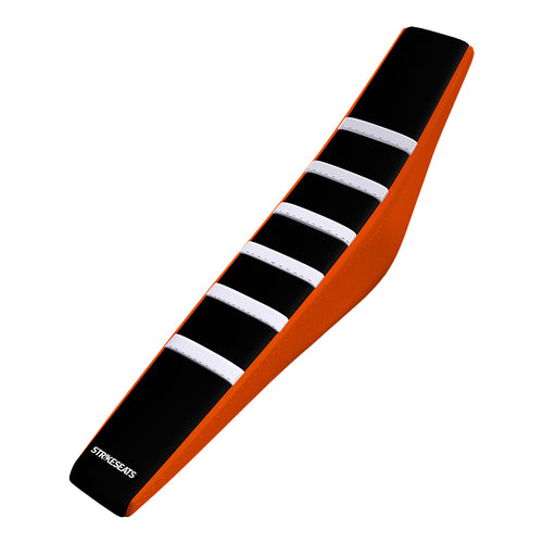 KTM Gripper Ribbed Seat Cover - Black / Orange / White