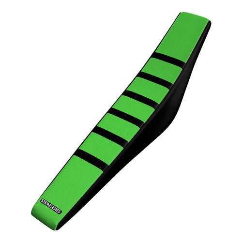 Kawasaki Gripper Ribbed Seat Cover - Green / Black / Black