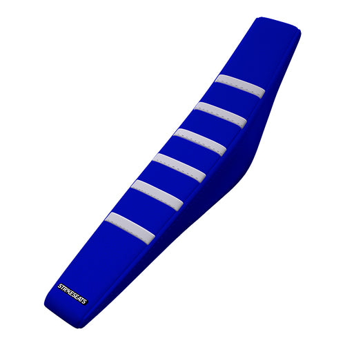 Yamaha Gripper Ribbed Seat Cover - Blue / Black / White